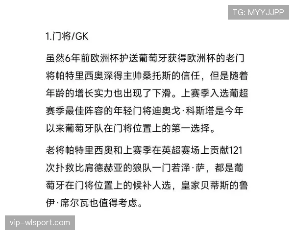 葡萄牙世界杯阵容能否兑现外界期待